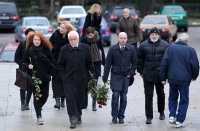 Jiří Machourek at the funeral of author Květa Legátová (2013)