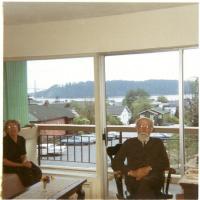 Běla and Josef Macek in their flat in West Vancouver, 1971