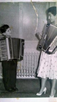 Josef Sorban with his aunt in Prague in 1960