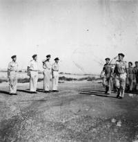 Military parade 1953, in the middle Ezer Weizmann