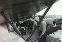 In aeroplane with his wife