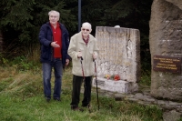  Adult scouts from 30th Scout unit in Ostrava who laid the foundations of Ivančena stone mound on 6 October 1946, Ivančena 4 October 2014 