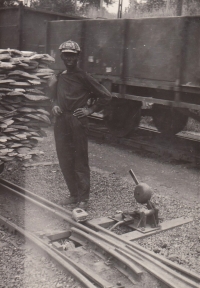 Na brigádě v Dole ČSA, Karviná, kolem roku 1960