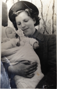 Josef with his mother in Sudkov, March 1939